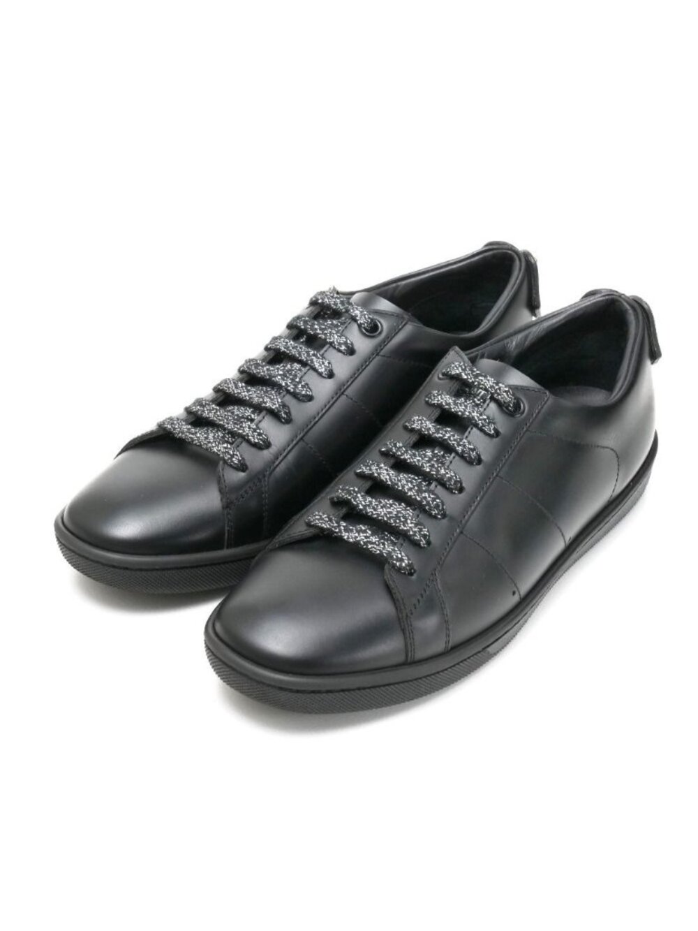 Saint Laurent Paris Sneakers Low-Cut Lip Patch Leather Shoes 37